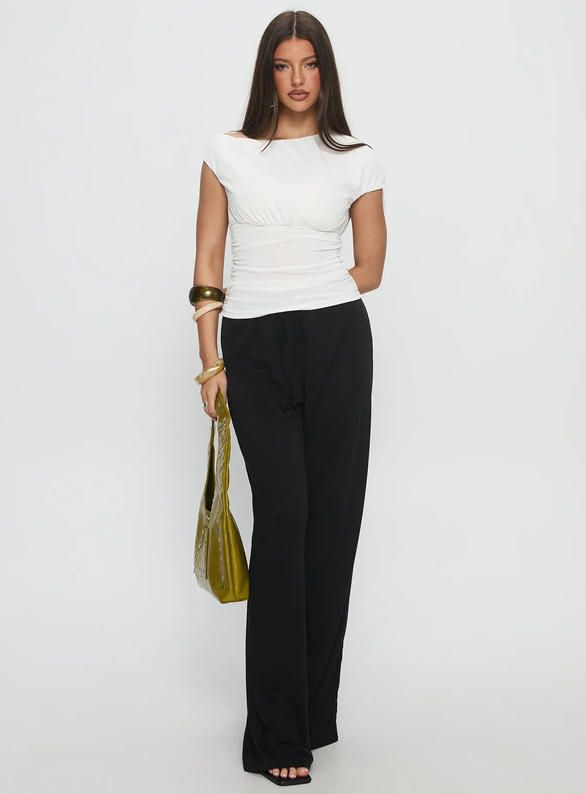 Gavrielle Jersey Wide Leg Pants Black