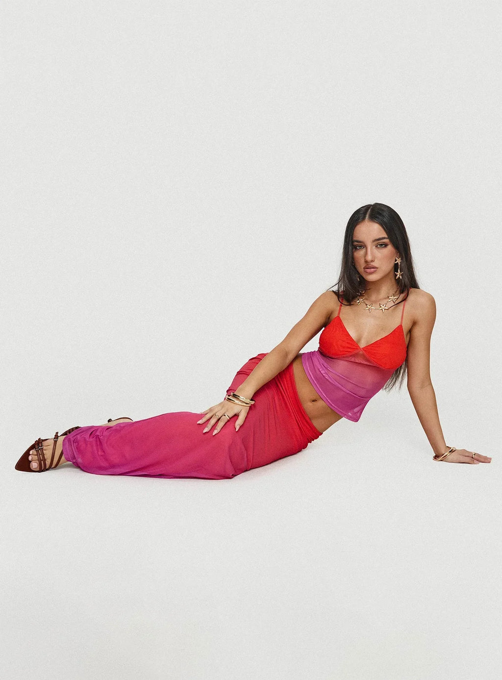Teen Spirit Maxi Skirt Pink Ombre