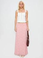 Youthful Spirit Lace Maxi Skirt Pink