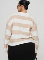 Rick Sweater White Beige Curve