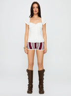 Suiter Frill Detail Top White