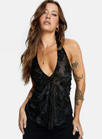 Eccentric Halter Top Black