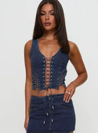 Edenette Top Mid Blue Wash
