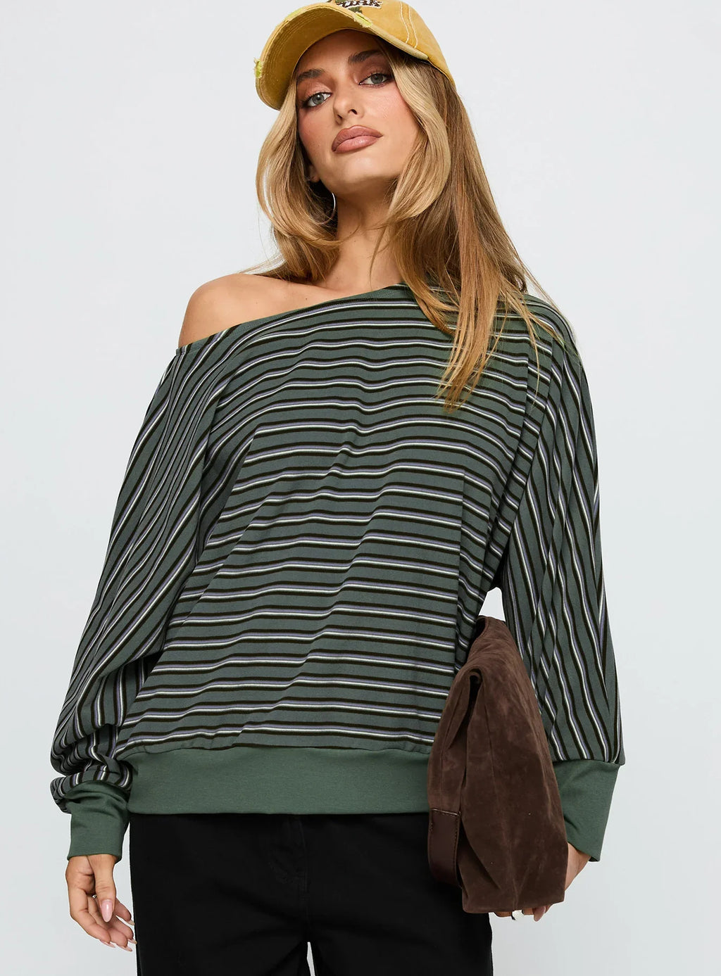 Zaylah Contrast Cuff Jumper Green