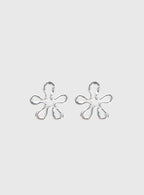 Sweet Embrace Flower Earrings Silver