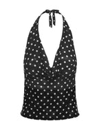 Nastasiya Halter Tankini Top Black Polka Dot