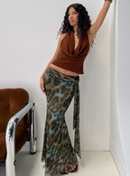 Caviar Tie Maxi Skirt Leopard