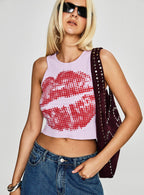 Kiss Of Love Graphic Top Purple