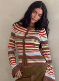 Milda Knit Cardigan Multi Stripe