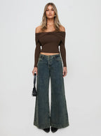 Ziggie Low Rise Baggy Jeans Antique Wash