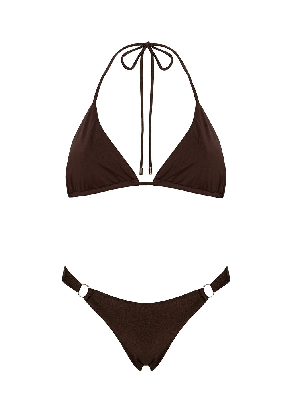 Kennedie Shine High Cut Ring Bikini Bottoms Chocolate Brown