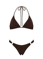 Kennedie Shine High Cut Ring Bikini Bottoms Chocolate Brown