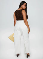 Fawcett High Rise Straight Leg Jeans White Curve