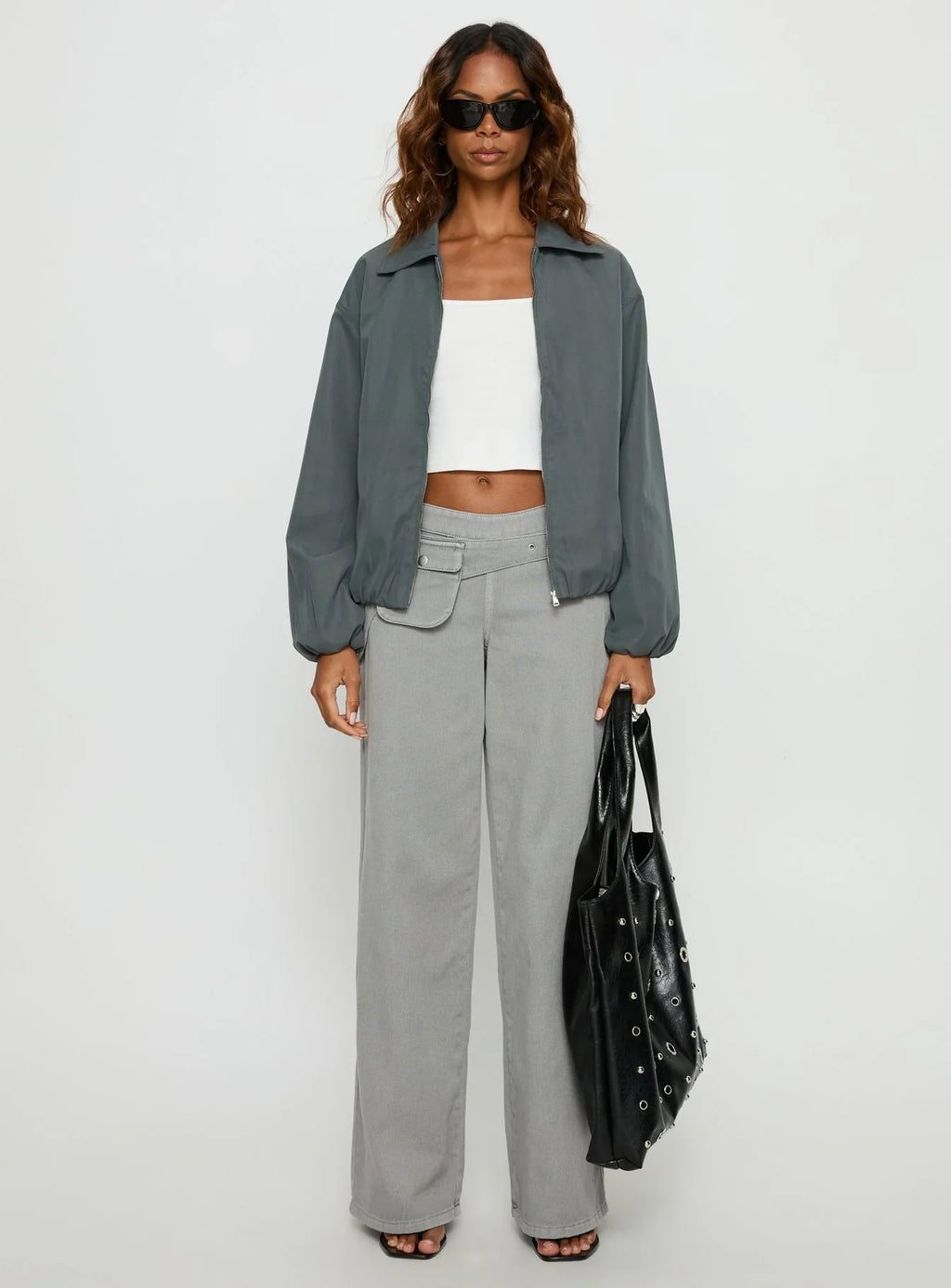 Donetta Collared Jacket Charcoal
