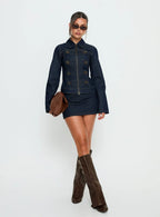 Cristen Cadet Buckle Denim Jacket Indigo