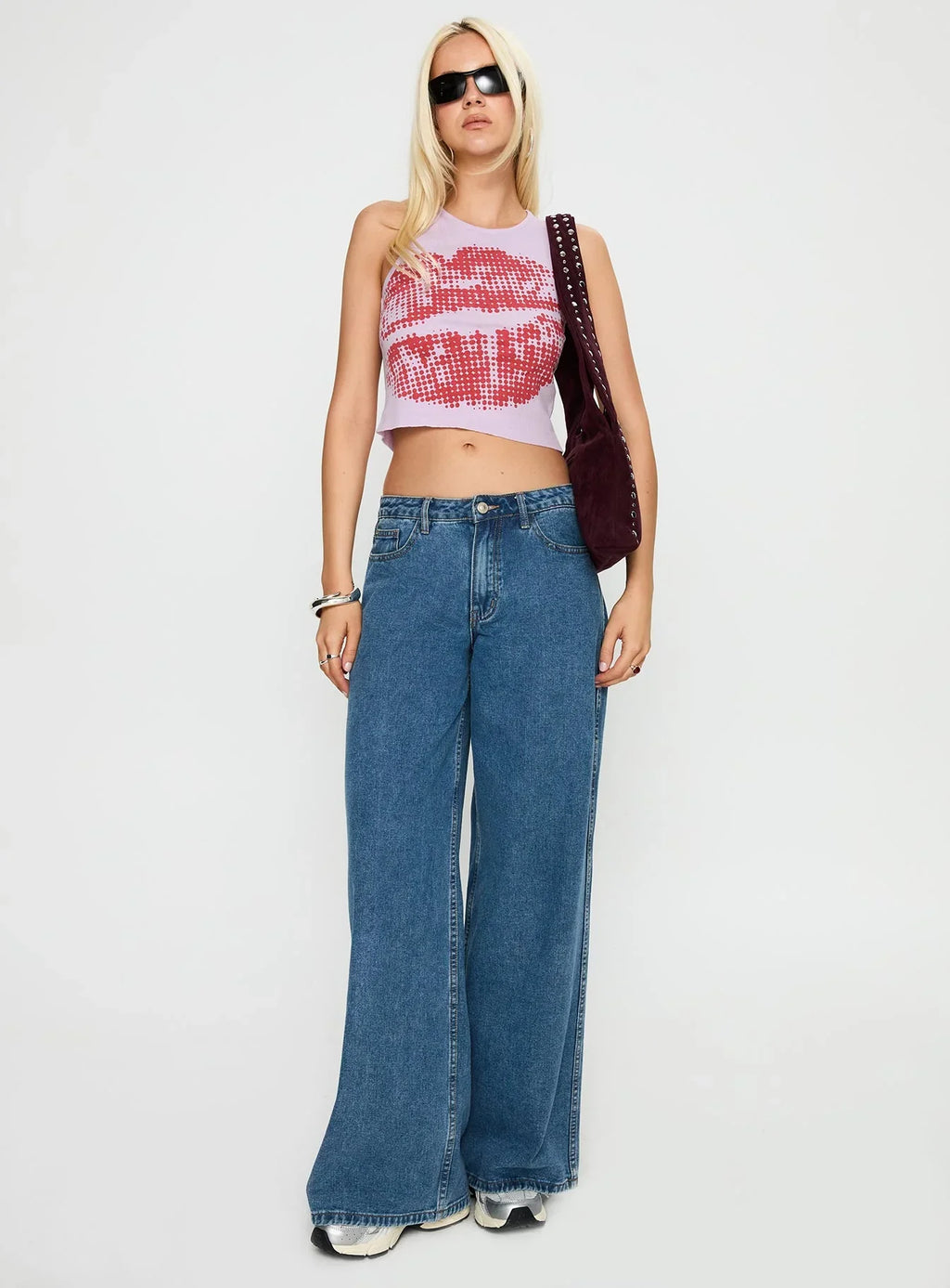Kiss Of Love Graphic Top Purple