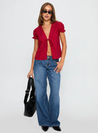Starstruck Tie Up Top Red