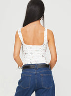 Rehna Top White Floral