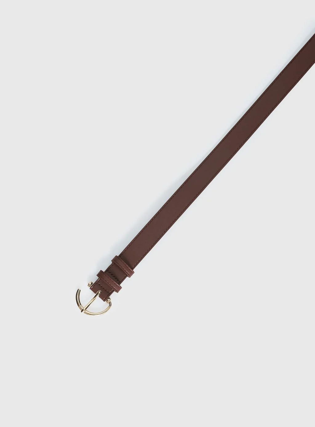 Tavian Faux Leather Belt Brown Gold