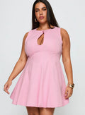 Precedence Keyhole Mini Dress Pink Curve