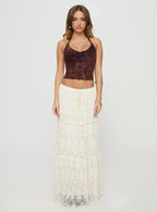Oh Plisse Maxi Skirt Cream