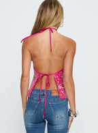 Sun Salutations Halter Top Pink