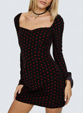 Addisen Long Sleeve Mini Dress Polka Dot