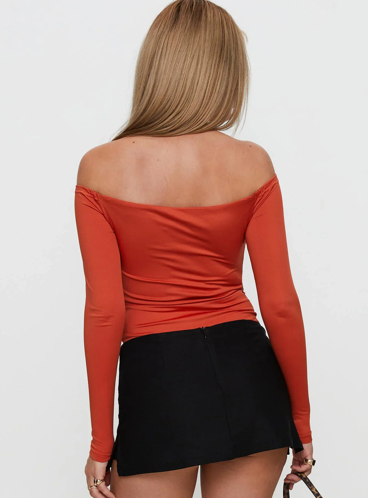 Degree Of Seperation Buckle Detail Long Sleeve Bodysuit Orange