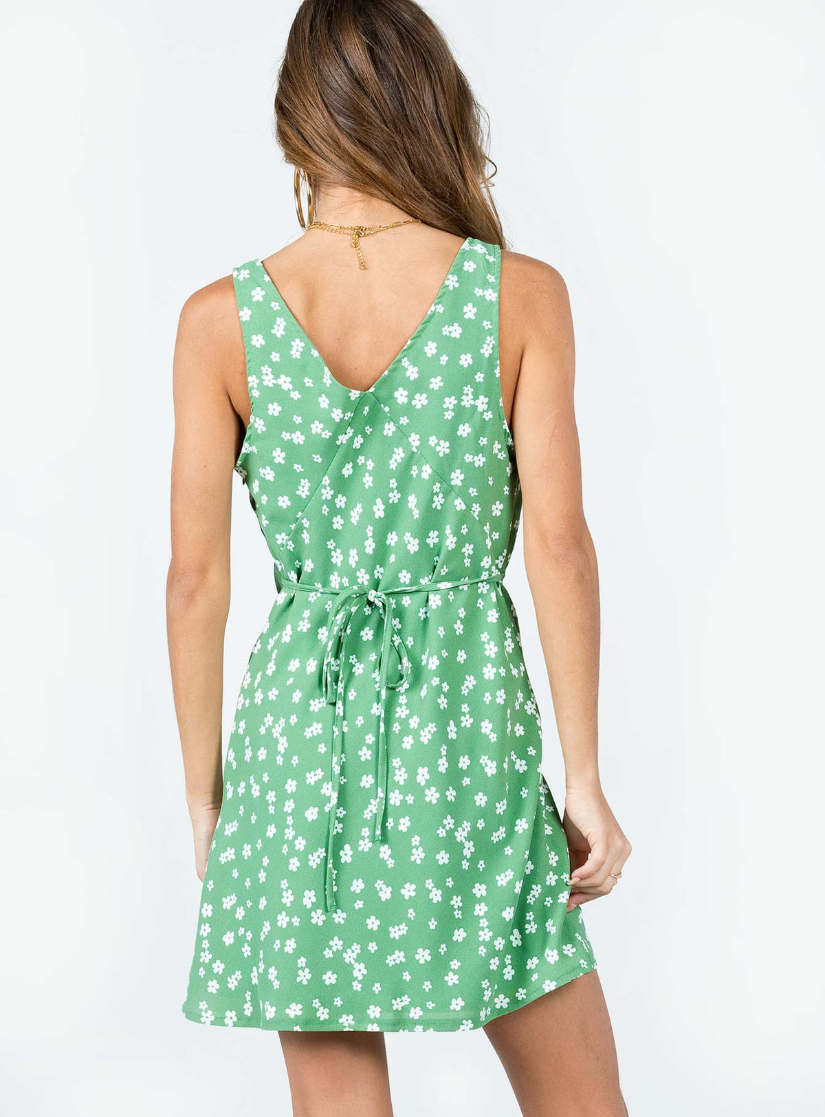 Nellie Mini Dress Sage Floral