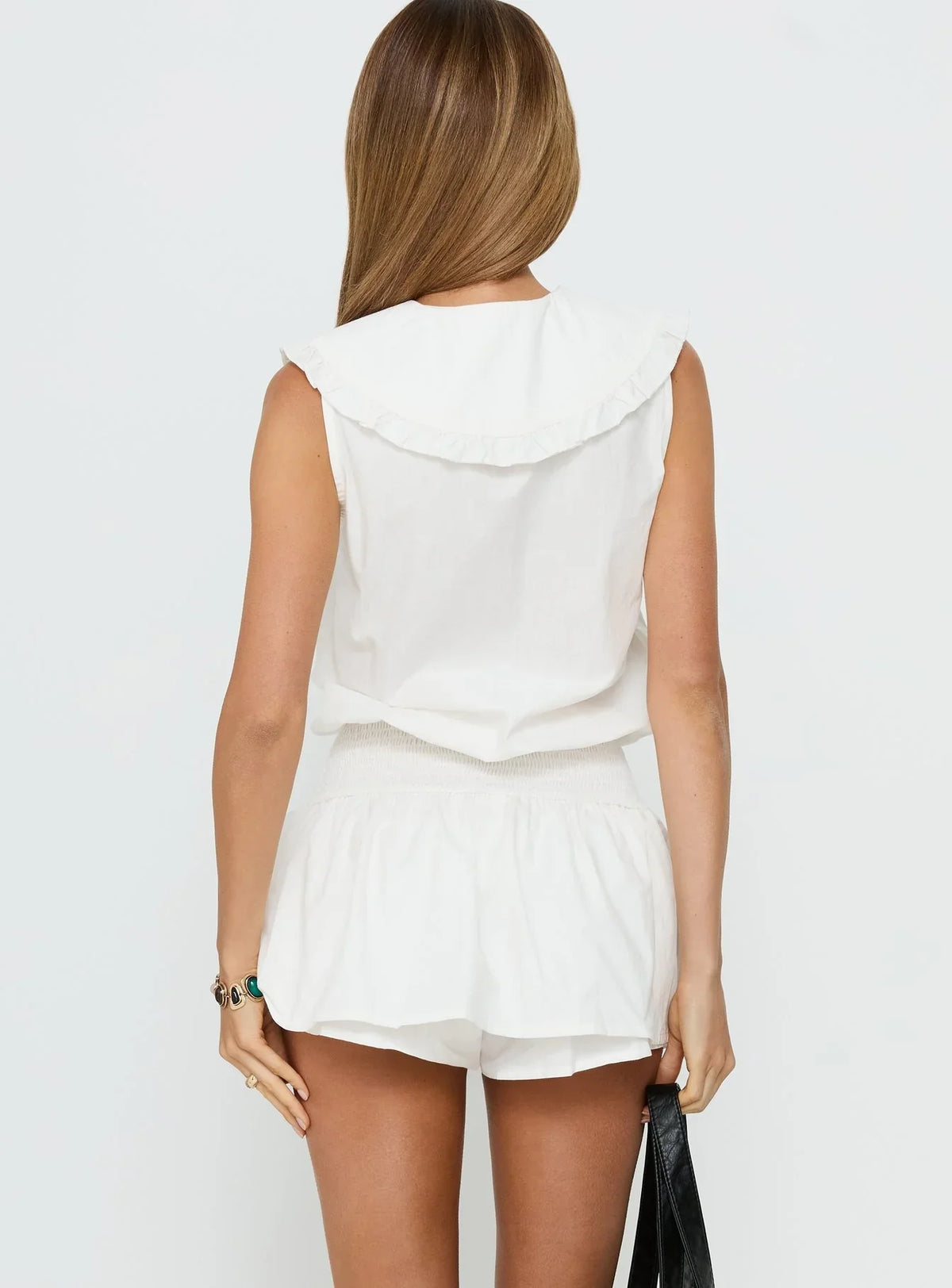 Nilufer Collared Playsuit White