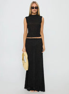 Ford Maxi Skirt Onyx Polka Dot