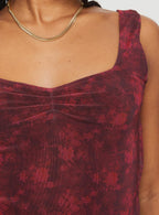 Rehna Top Red Floral