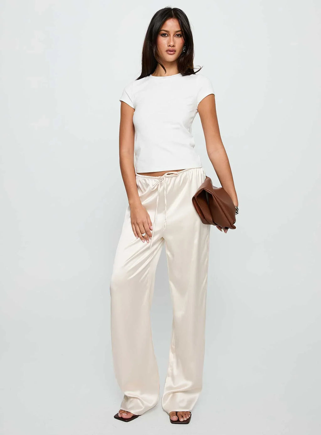 Soulstar Satin Pants Champagne