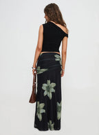 Cooperi Maxi Skirt Black Floral