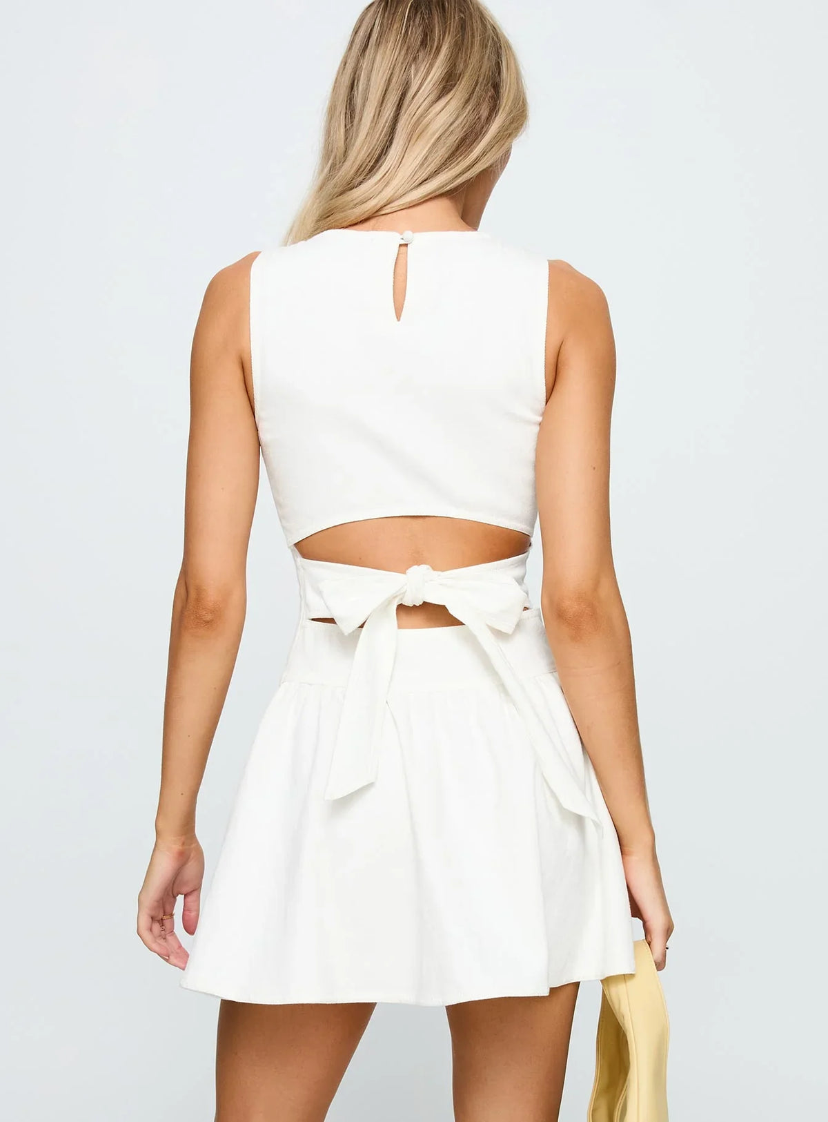 Faela Tie Back Mini Dress White