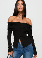Victorea Off Shoulder Top Black
