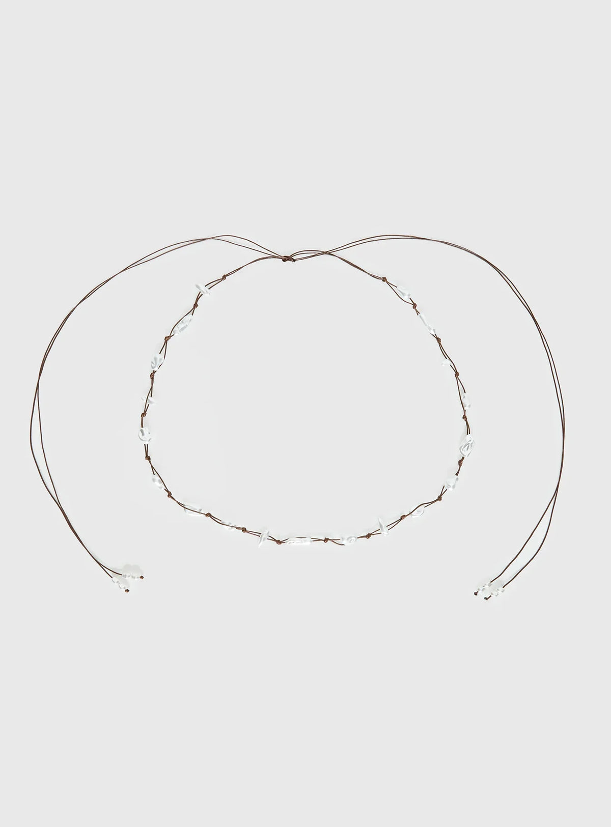 Delle Pearl Detail Wrap Belt Brown