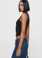 Xandi Top Black Leopard