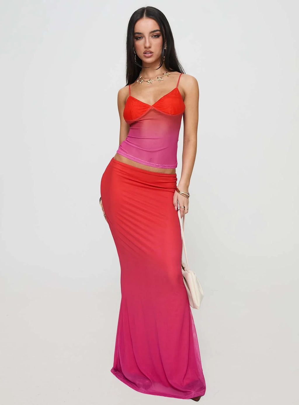 Teen Spirit Maxi Skirt Pink Ombre