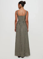Cartmel Check Maxi Dress Black Cream