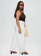 Fawcett High Rise Straight Leg Jeans White Curve