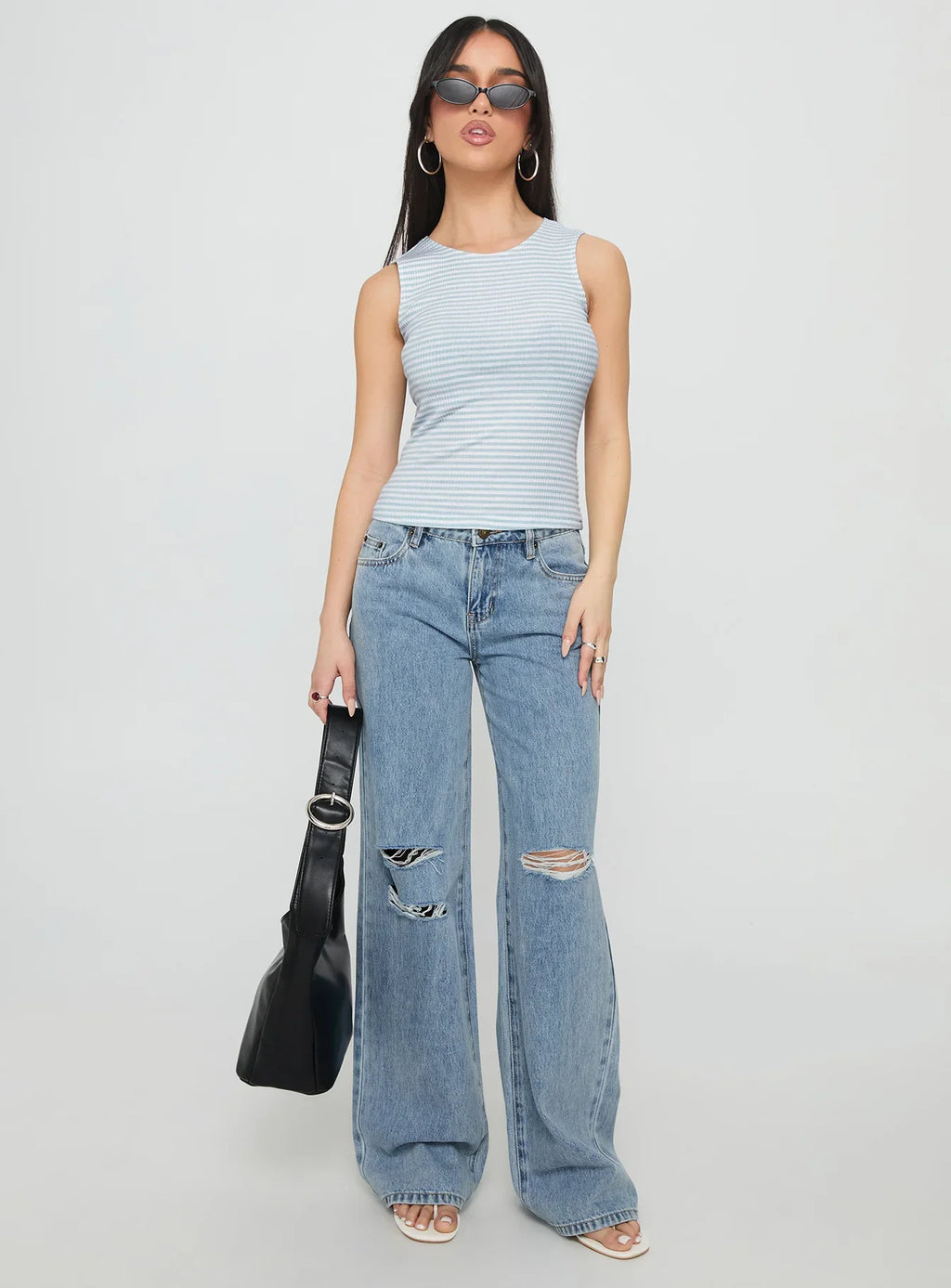 Kadison Low Rise Straight Leg Jeans Mid Wash Blue