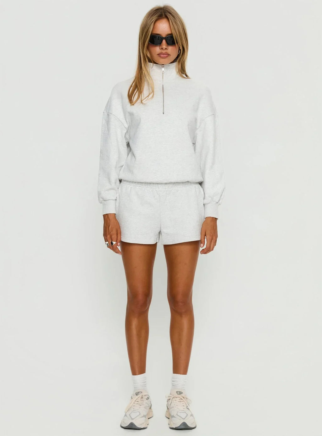 Rozanna 1 4 Zip Jumper Grey Marle