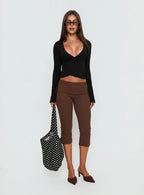Baseline Rib Capri Pants Chocolate