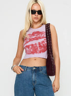 Kiss Of Love Graphic Top Purple