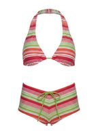 Tan Lines Micro Swim Shorts Red Green Stripe
