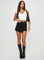 Maceline Wrap Front Skort Black