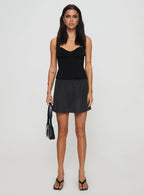 Dapple Bias Mini Skirt Black