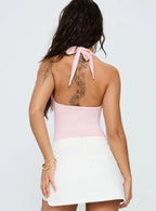 Swaying Buckle Detail Bodysuit Pink