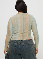 Cardenas Long Sleeve Top Green Curve